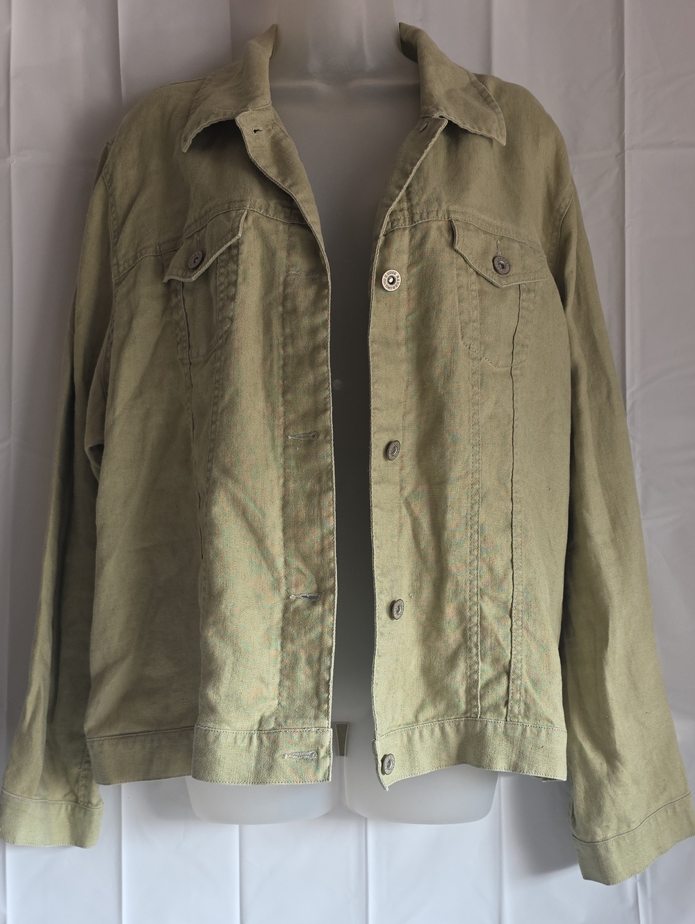 Eddie Bauer Light Sage Linen Jacket